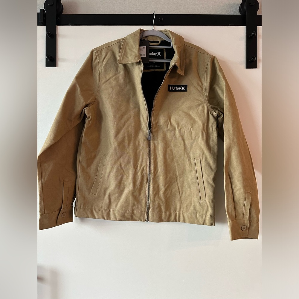 Hurley Size Small Thorington Jacket Work Parachute Beige Jacket Sherpa Lined